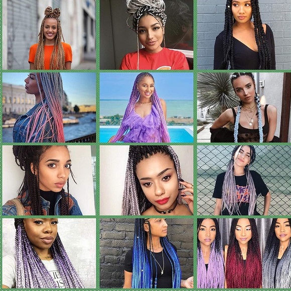 5 packs of Black , purple,  pink ombré braiding hair *NWT*